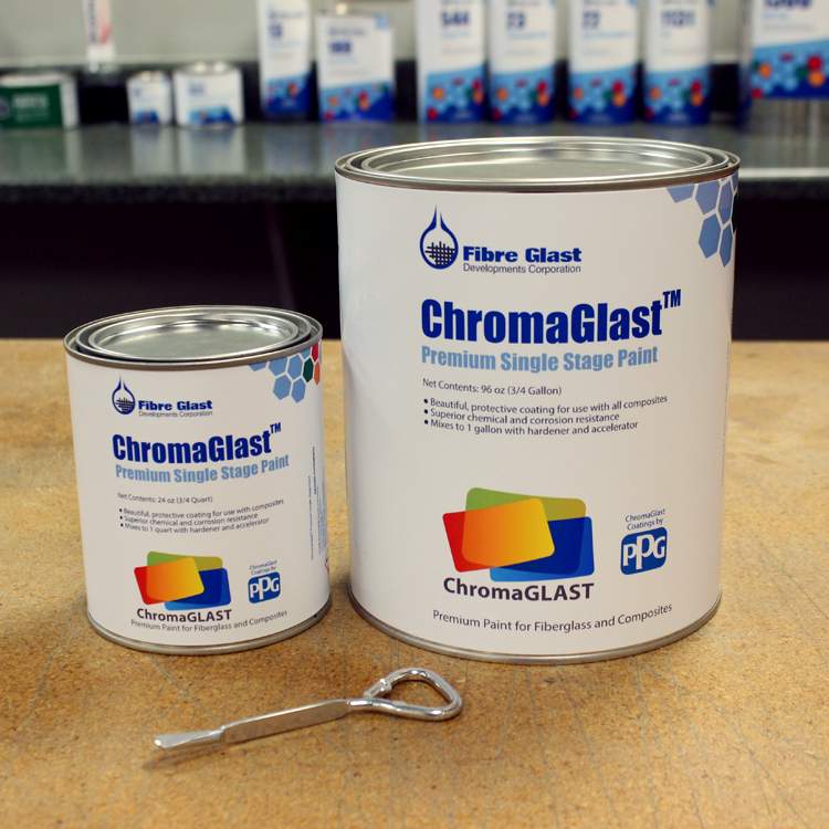 Chromaglast Single Stage Bright Blue Met Paint P16416M Fibre Glast